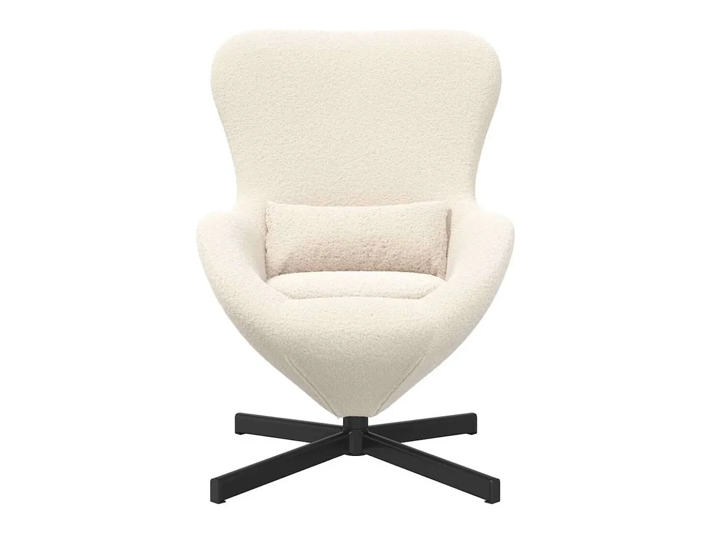 Cadeira Relax | Cadeira ovo Creme 63x73x90 cm Tecido Curly Semelhante à Lã SHL427673