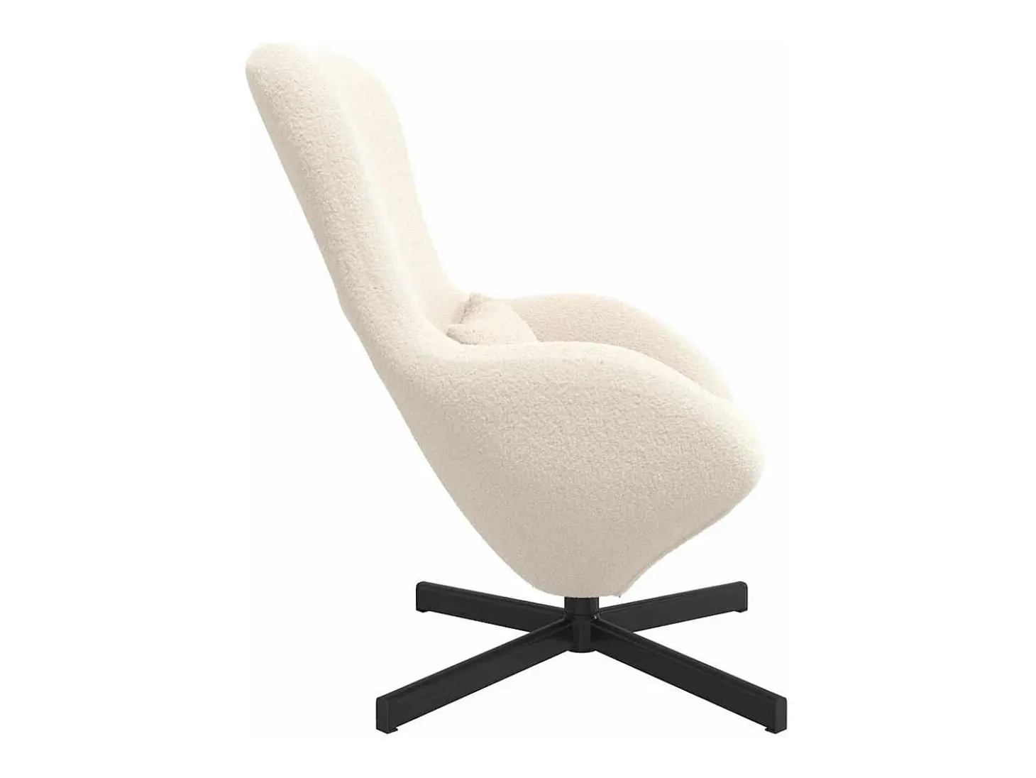 Cadeira Relax | Cadeira ovo Creme 63x73x90 cm Tecido Curly Semelhante à Lã SHL427673