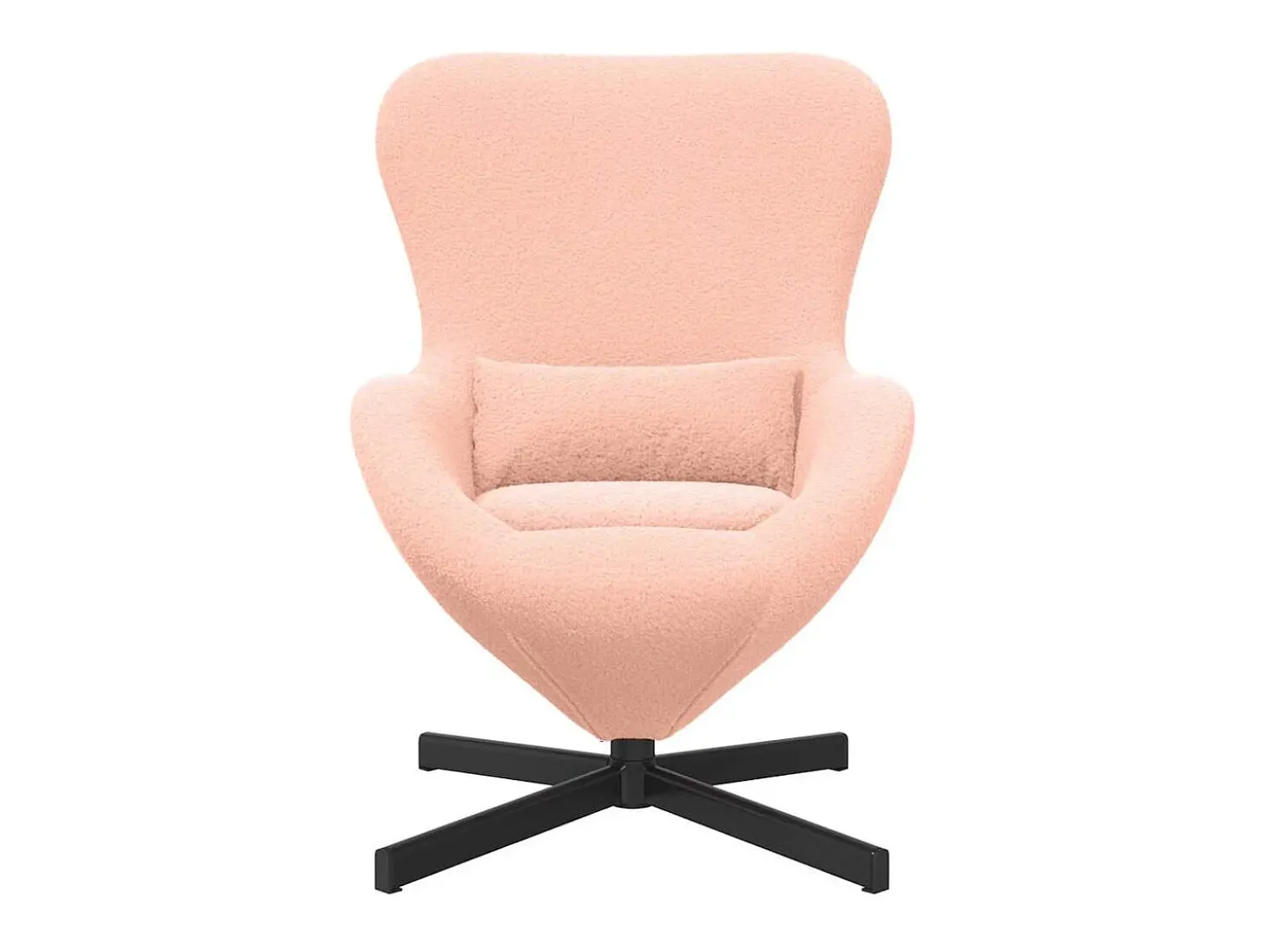 Cadeira Relax | Cadeira ovo Rosa 63x73x90 cm Tecido Curly Semelhante à Lã SHL500482