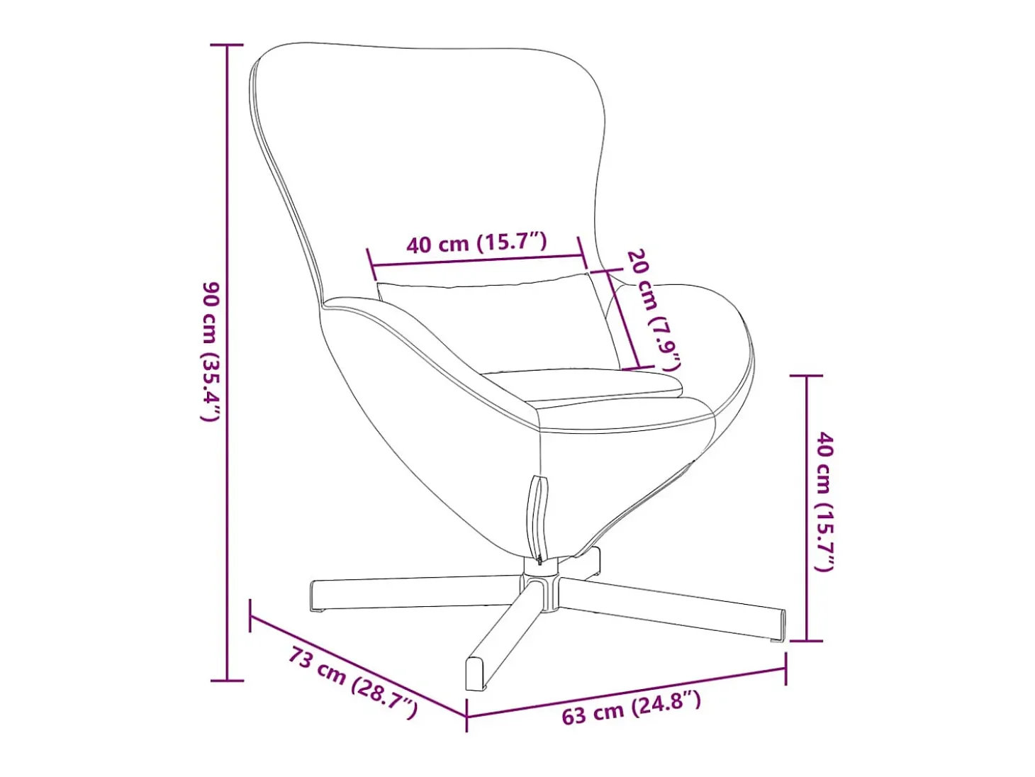 Cadeira Relax | Cadeira ovo Rosa 63x73x90 cm Tecido Curly Semelhante à Lã SHL500482