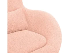 Cadeira Relax | Cadeira ovo Rosa 63x73x90 cm Tecido Curly Semelhante à Lã SHL500482