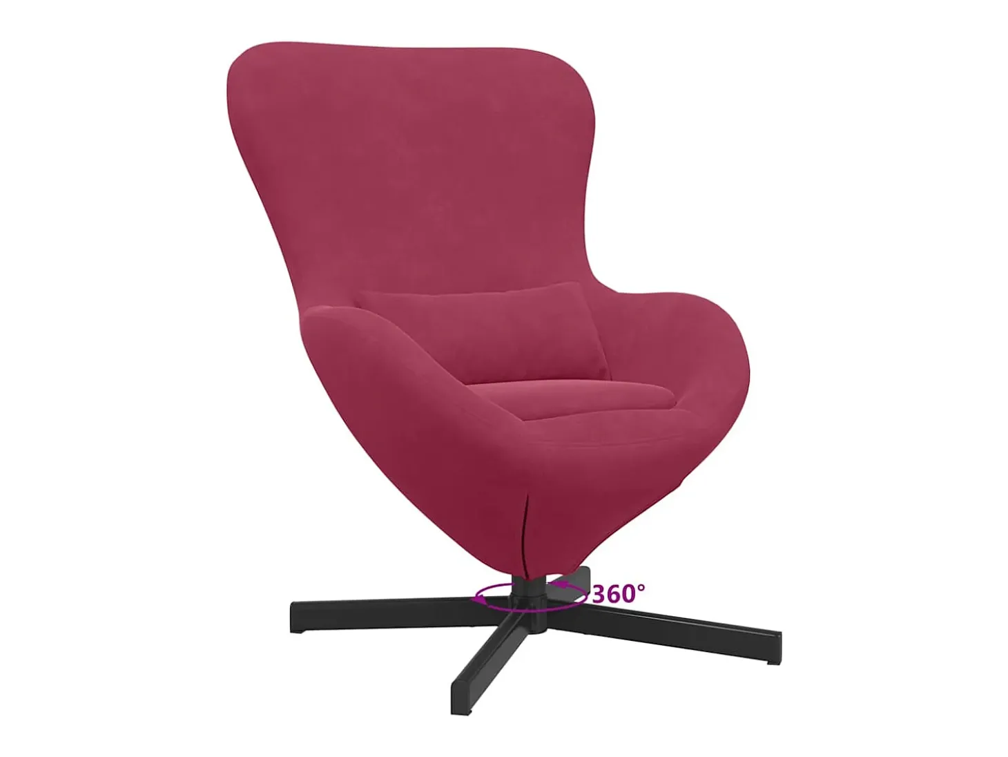 Cadeira Relax | Cadeira ovo vermelho tinto 63x73x90 cm Veludo SHL948976