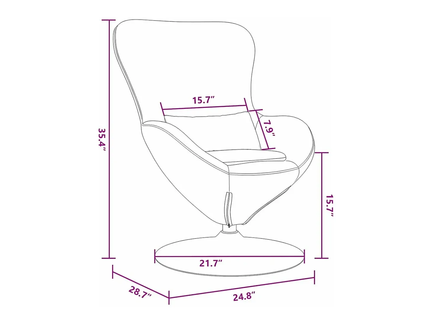 Cadeira Relax | Cadeira ovo Cinzento-claro 63x73x90 cm Veludo SHL615281