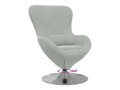 Cadeira Relax | Cadeira ovo Cinzento-claro 63x73x90 cm Veludo SHL615281