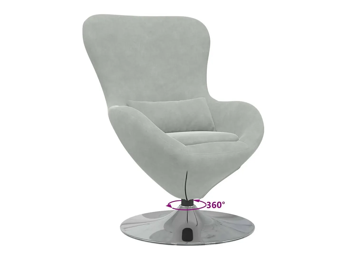 Cadeira Relax | Cadeira ovo Cinzento-claro 63x73x90 cm Veludo SHL615281