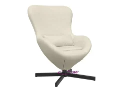 Cadeira Relax | Cadeira ovo Creme 63x73x90 cm Veludo SHL751020