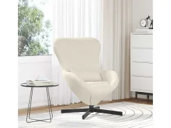 Cadeira Relax | Cadeira ovo Creme 63x73x90 cm Veludo SHL751020