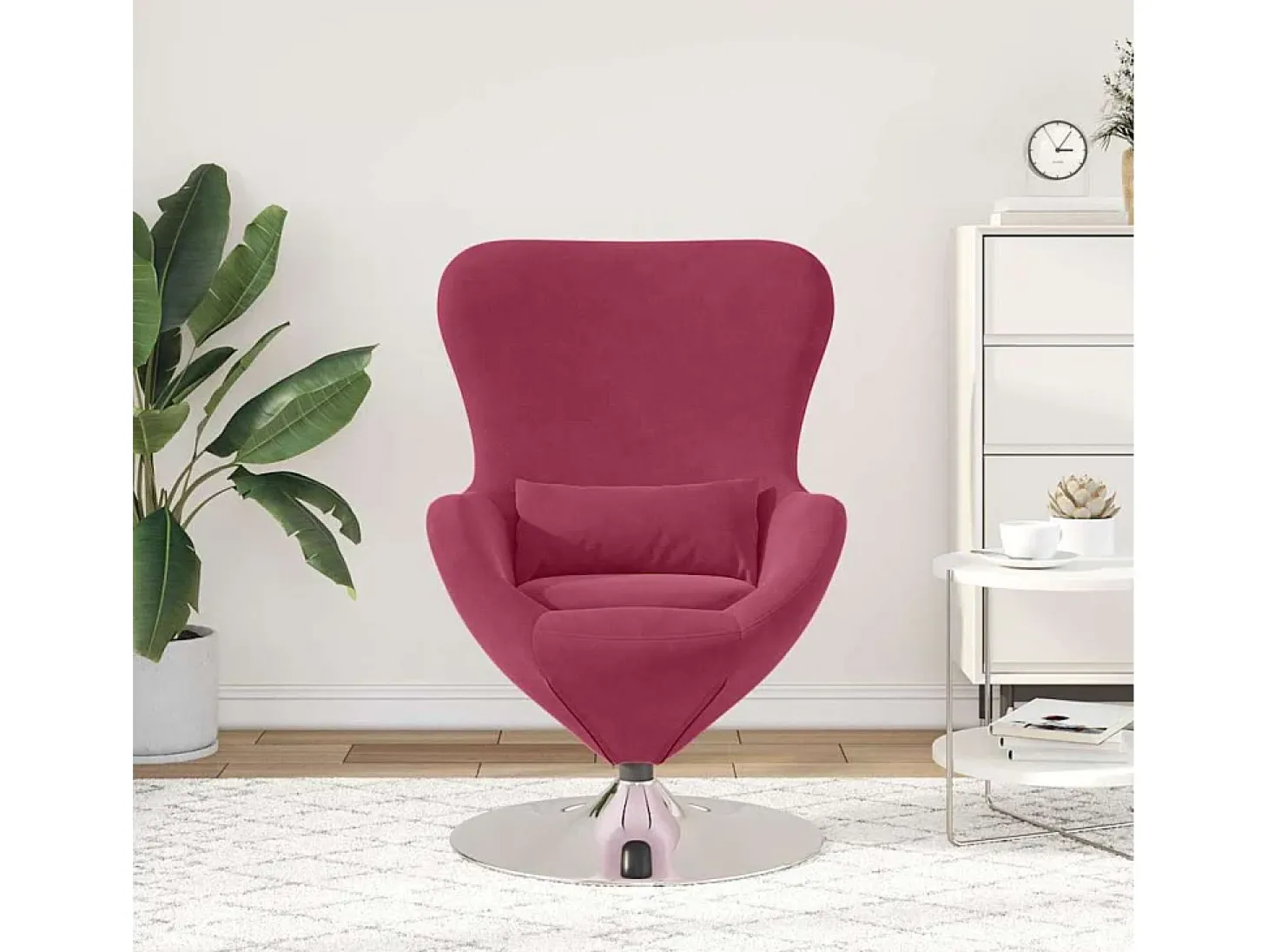 Cadeira Relax | Cadeira ovo vermelho tinto 63x73x90 cm Veludo SHL636189