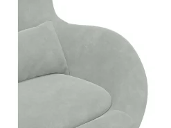 Cadeira Relax | Cadeira ovo Cinzento-claro 63x73x90 cm Veludo SHL501800