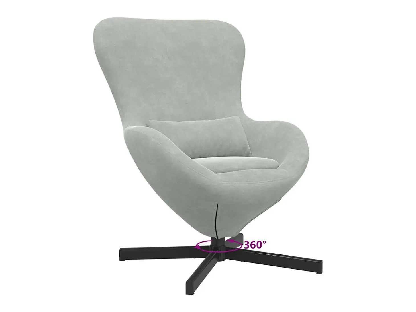 Cadeira Relax | Cadeira ovo Cinzento-claro 63x73x90 cm Veludo SHL501800