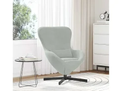 Cadeira Relax | Cadeira ovo Cinzento-claro 63x73x90 cm Veludo SHL501800