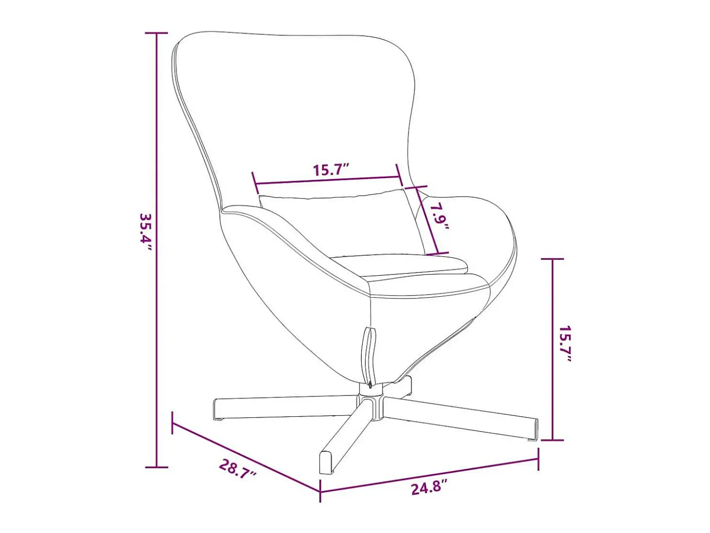 Cadeira Relax | Cadeira ovo Cinzento-claro 63x73x90 cm Veludo SHL501800