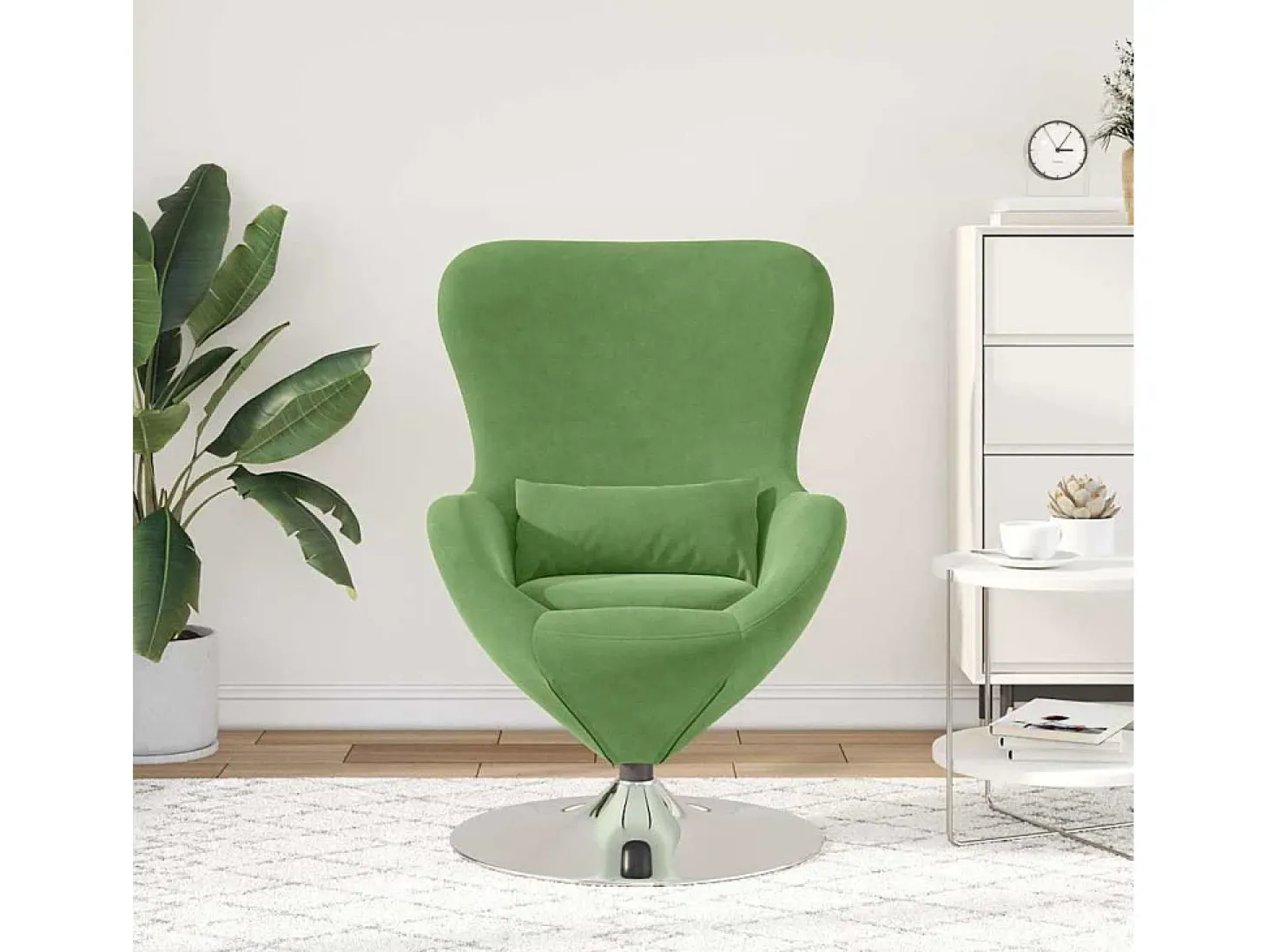 Cadeira Relax | Cadeira ovo Verde claro 63x73x90 cm Veludo SHL276471