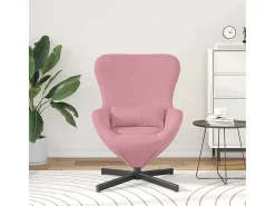 Cadeira Relax | Cadeira ovo Rosa 63x73x90 cm Veludo SHL33837