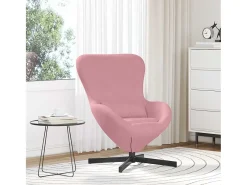 Cadeira Relax | Cadeira ovo Rosa 63x73x90 cm Veludo SHL33837