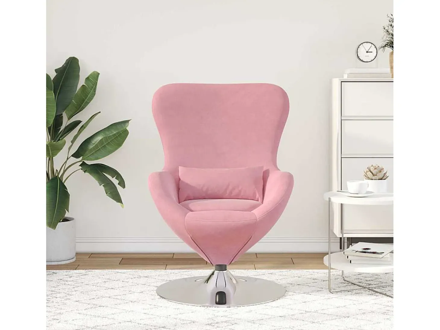 Cadeira Relax | Cadeira ovo Rosa 63x73x90 cm Veludo SHL820449