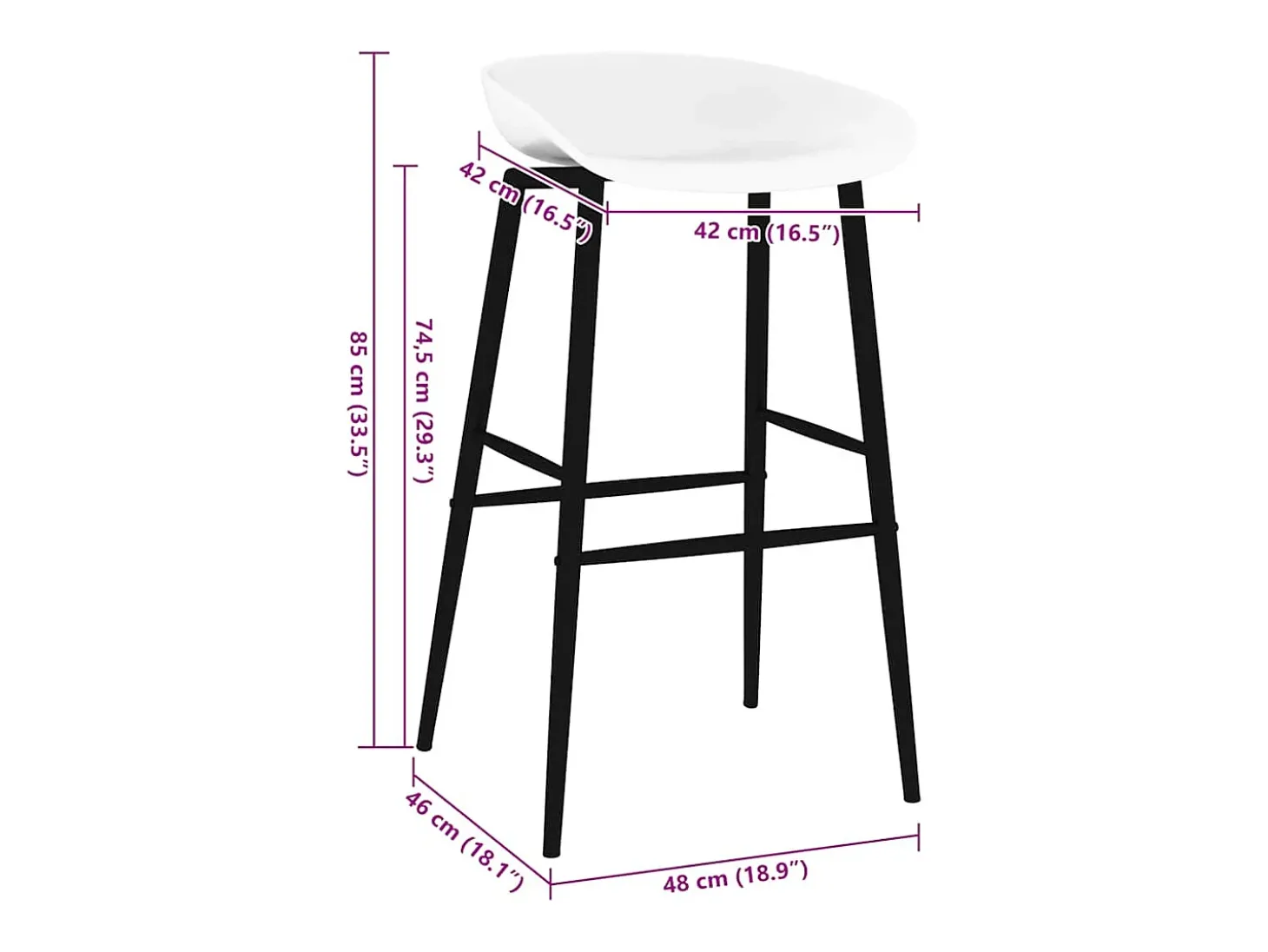 Cadeiras de bar 4 pcs branco