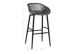 Cadeiras de bar 4 pcs cinzento