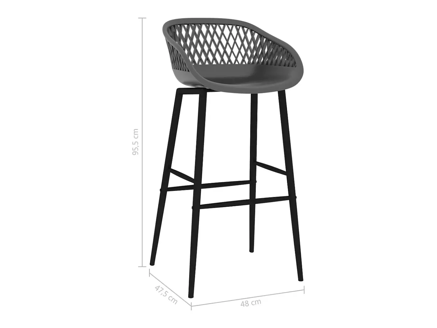 Cadeiras de bar 4 pcs cinzento
