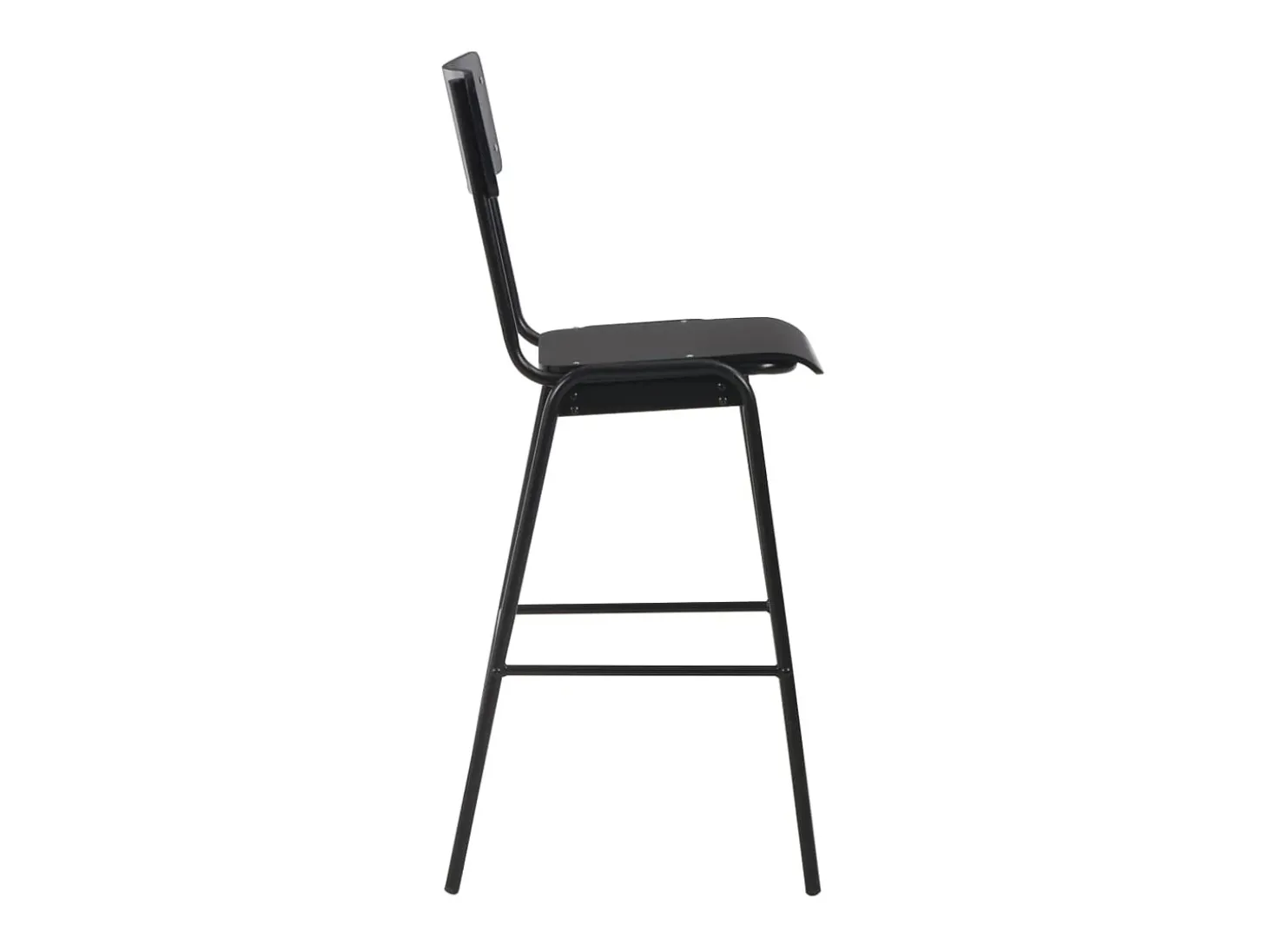 Cadeiras de bar 2 pcs contraplacado maciço e aço preto PT410424
