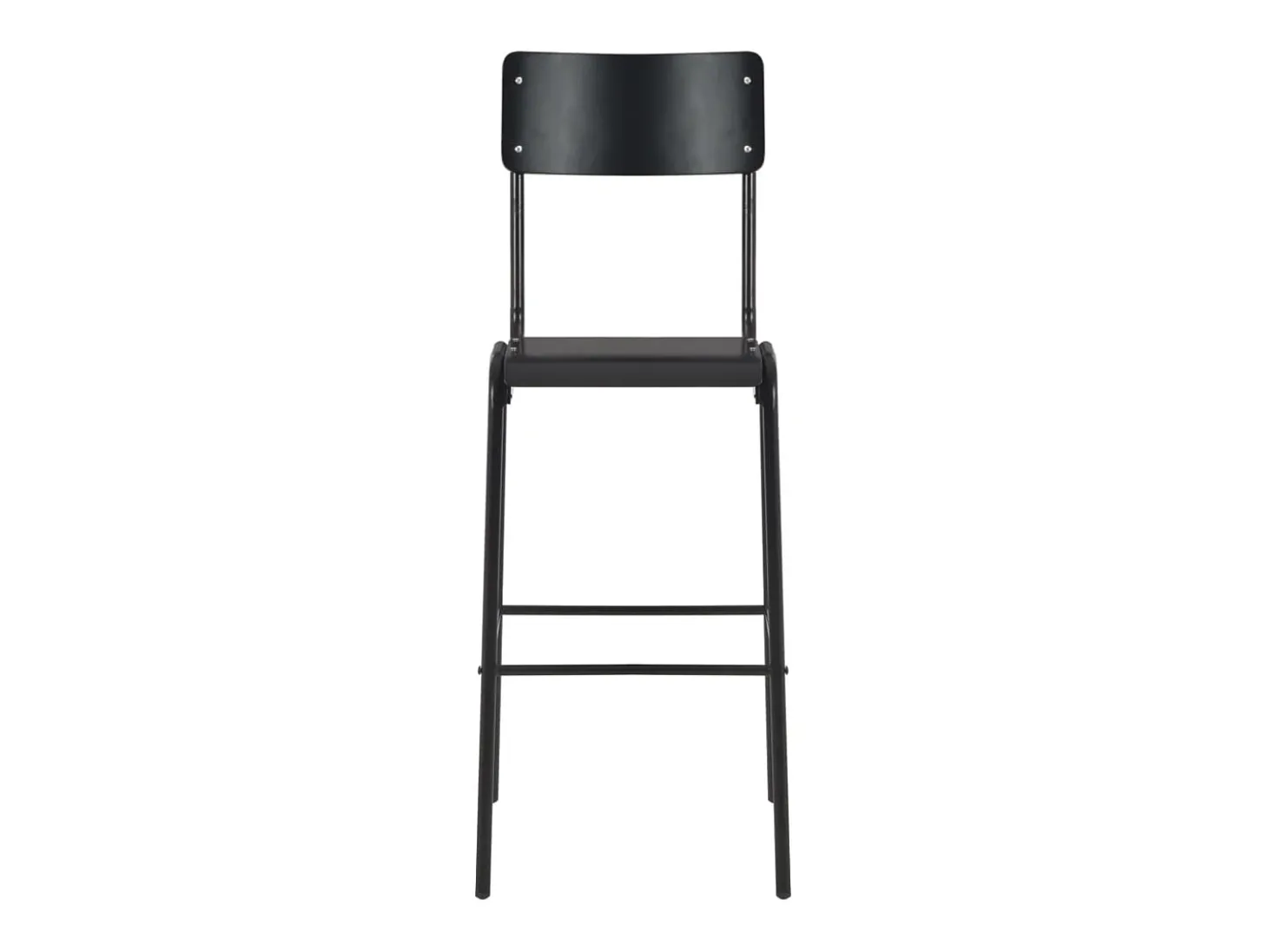 Cadeiras de bar 2 pcs contraplacado maciço e aço preto PT410424