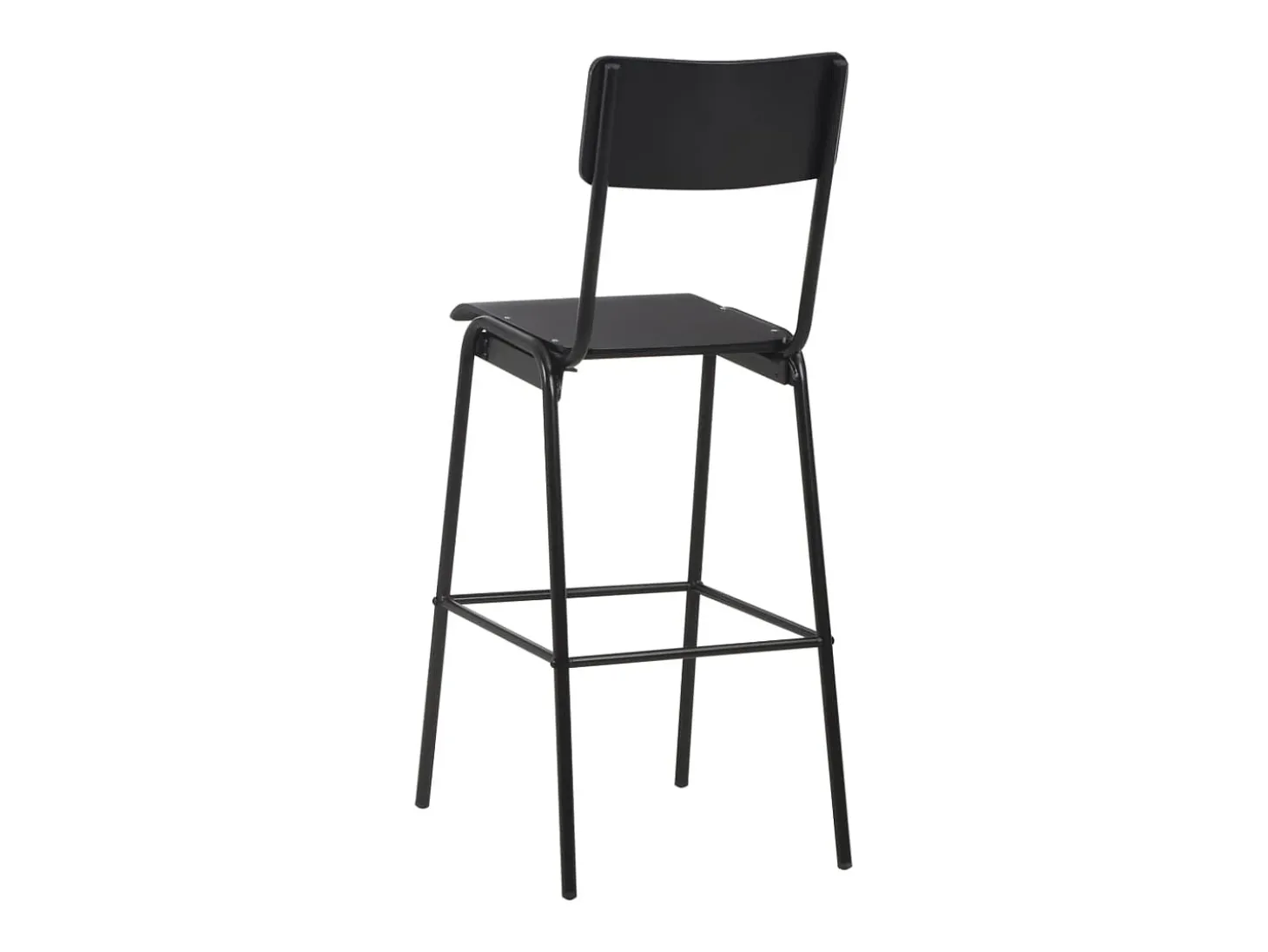 Cadeiras de bar 2 pcs contraplacado maciço e aço preto PT410424