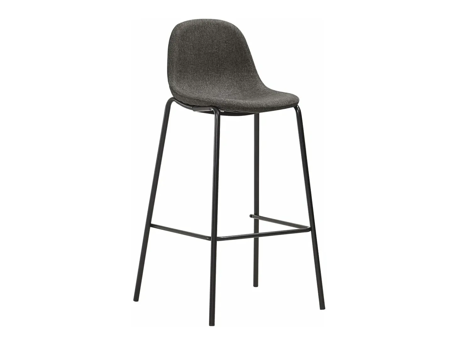 Cadeiras de bar 4 pcs tecido cinzento-escuro