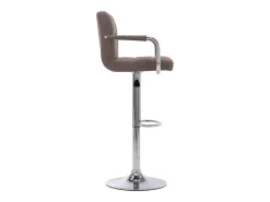 Cadeiras de bar 2 pcs tecido cinzento-acastanhado