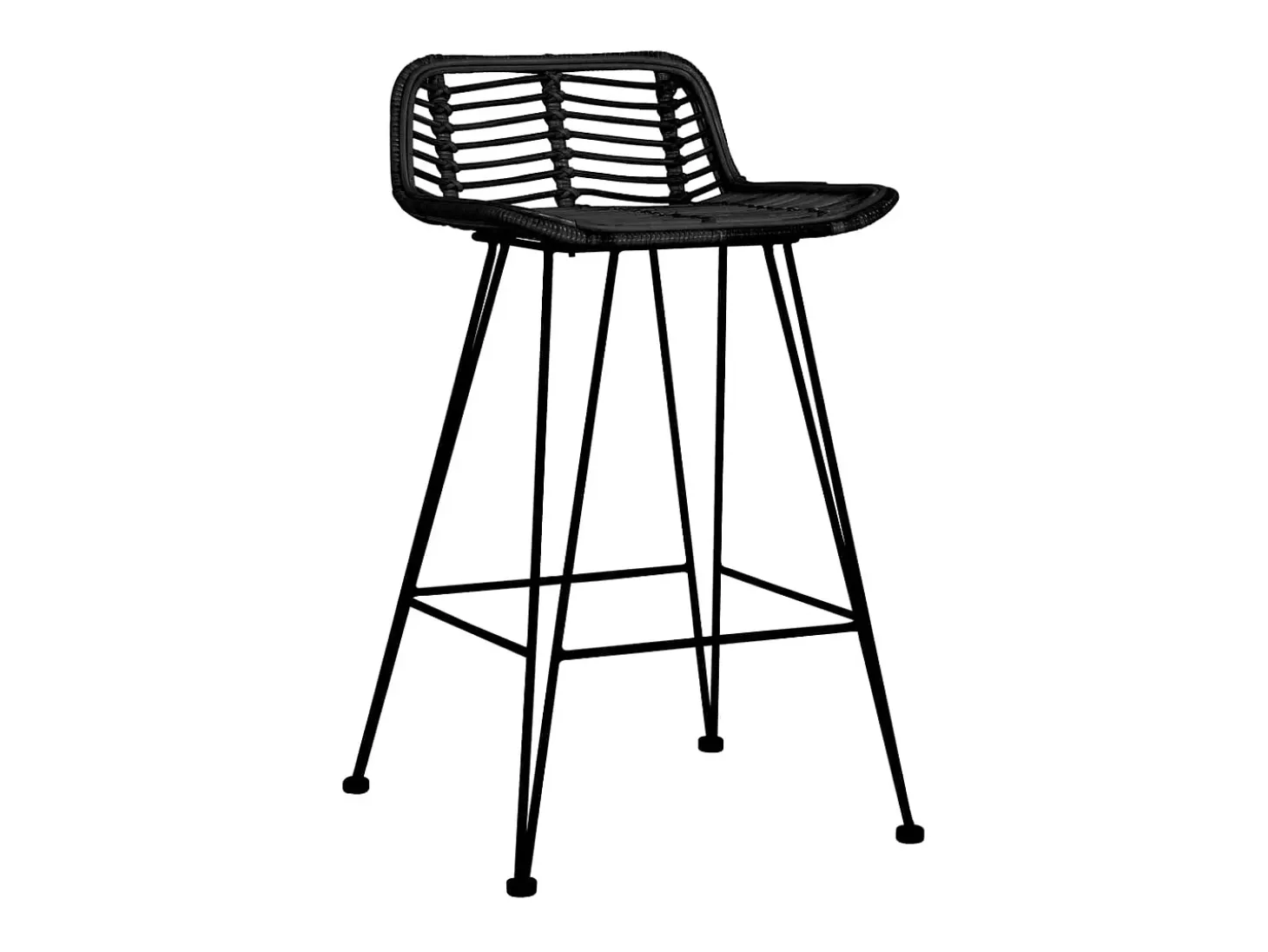 Cadeiras de bar 2 pcs vime preto PT695499