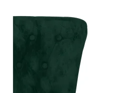 Cadeirão c/ encosto alto veludo verde-escuro design de botões
