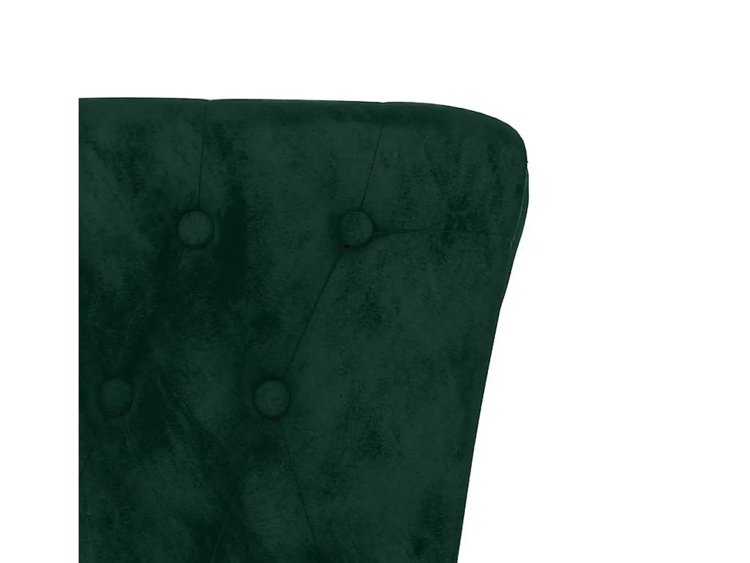Cadeirão c/ encosto alto veludo verde-escuro design de botões