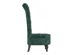 Cadeirão c/ encosto alto veludo verde-escuro design de botões