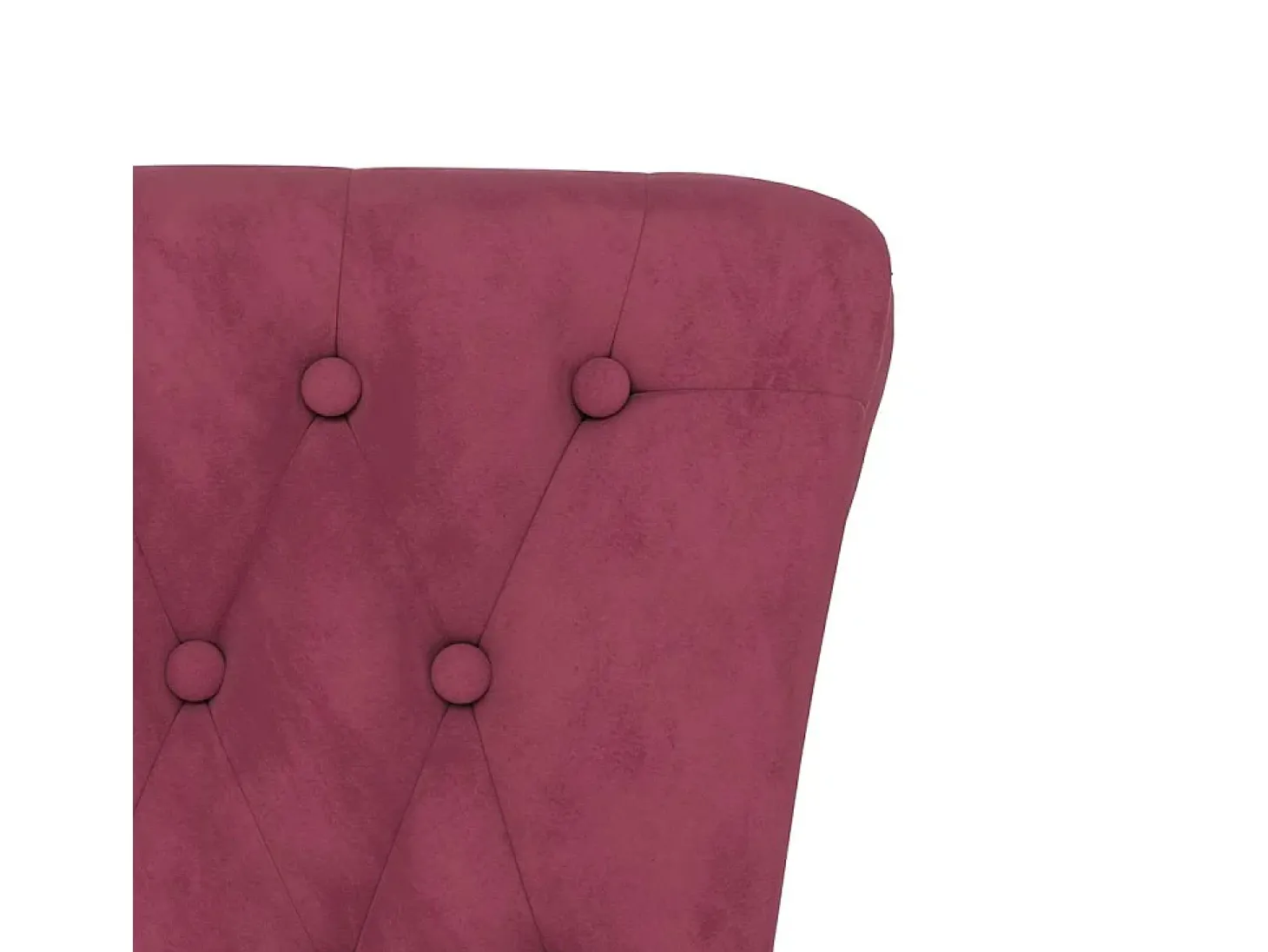 Cadeirão c/ encosto alto veludo vermelho-tinto design de botões