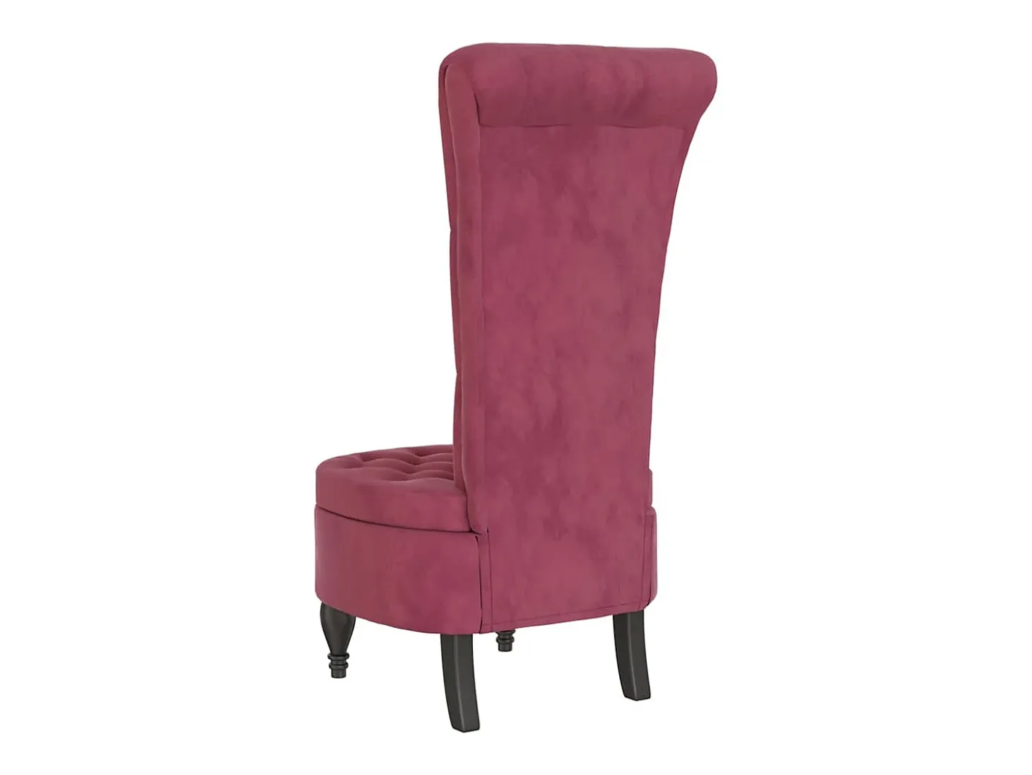 Cadeirão c/ encosto alto veludo vermelho-tinto design de botões