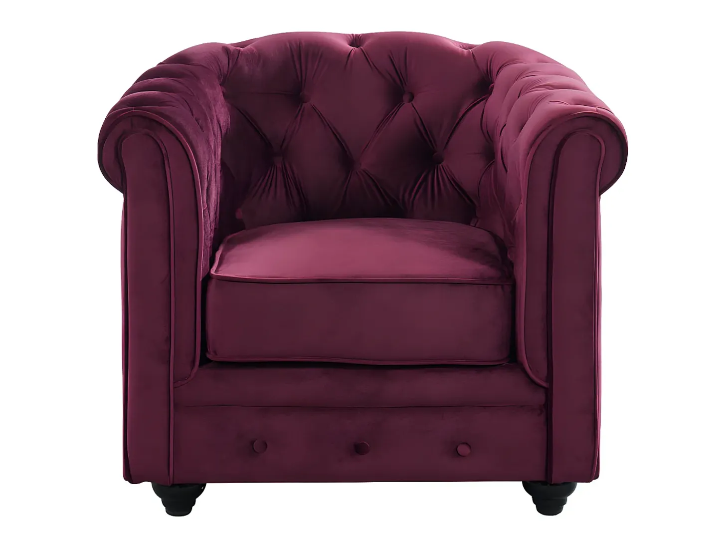 Cadeirão conforto de veludo roxo CHESTERFIELD -Preço baixo