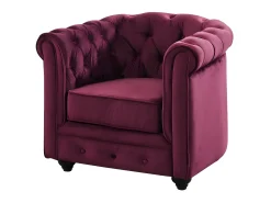 Cadeirão conforto de veludo roxo CHESTERFIELD -Preço baixo