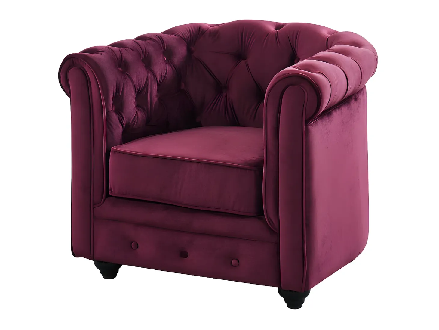 Cadeirão conforto de veludo roxo CHESTERFIELD -Preço baixo