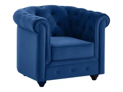 Cadeirão conforto em veludo azul real - CHESTERFIELD