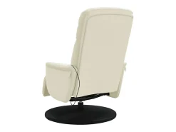 Cadeirão de massagens reclinável com apoio de pés veludo creme SHL511466