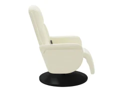 Cadeirão de massagens reclinável com apoio de pés veludo creme SHL511466