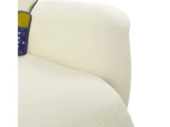 Cadeirão de massagens reclinável com apoio de pés veludo creme SHL511466