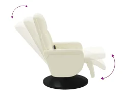 Cadeirão de massagens reclinável com apoio de pés veludo creme SHL511466