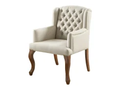 Cadeirão elegante em tecido Bege estilo bergère - PARUNA
