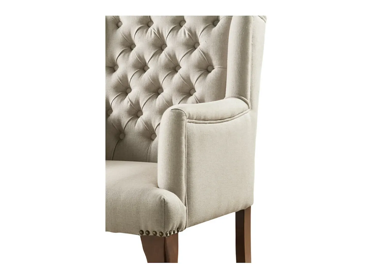 Cadeirão elegante em tecido Bege estilo bergère - PARUNA