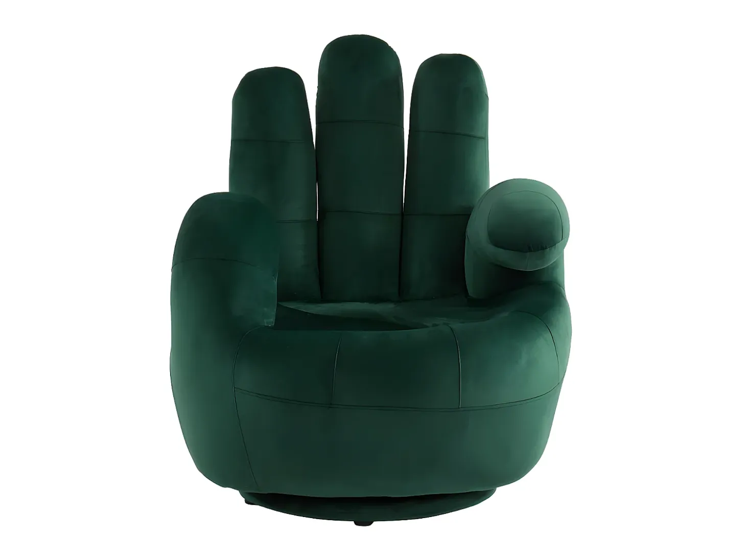 Cadeirão giratório em forma de mão em veludo Verde - CATCHY