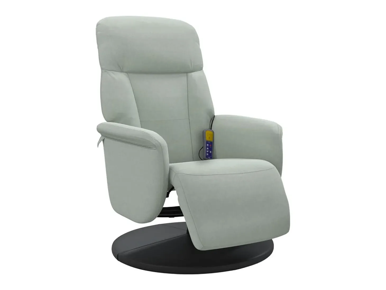 Cadeirão massagens reclinável + apoio de pés veludo cinza-claro SHL934285