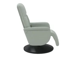 Cadeirão massagens reclinável + apoio de pés veludo cinza-claro SHL934285