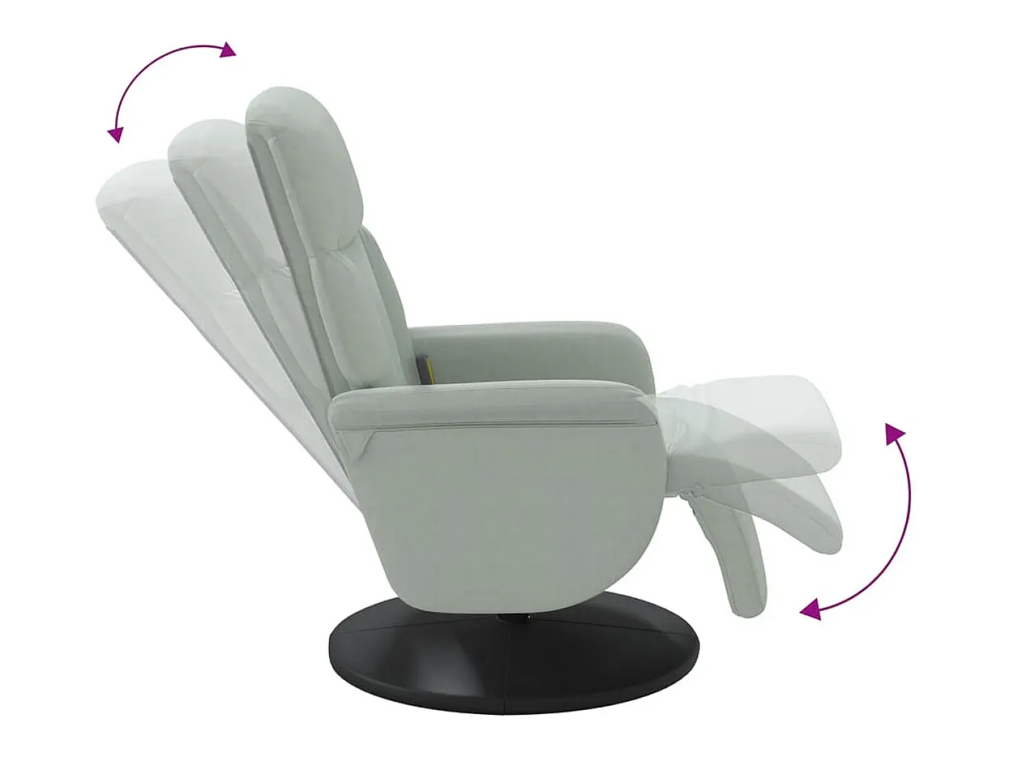 Cadeirão massagens reclinável + apoio de pés veludo cinza-claro SHL934285