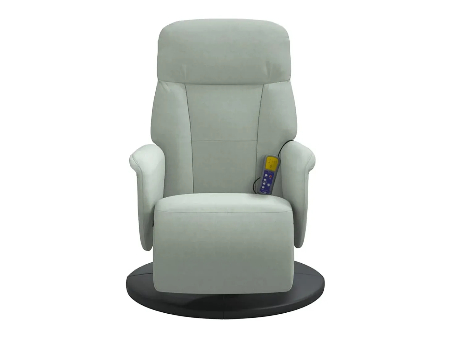 Cadeirão massagens reclinável + apoio de pés veludo cinza-claro SHL934285