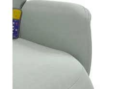 Cadeirão massagens reclinável + apoio de pés veludo cinza-claro SHL934285